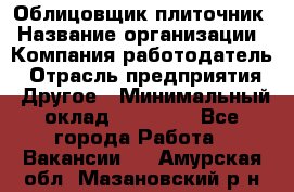 Облицовщик-плиточник › Название организации ­ Компания-работодатель › Отрасль предприятия ­ Другое › Минимальный оклад ­ 25 000 - Все города Работа » Вакансии   . Амурская обл.,Мазановский р-н